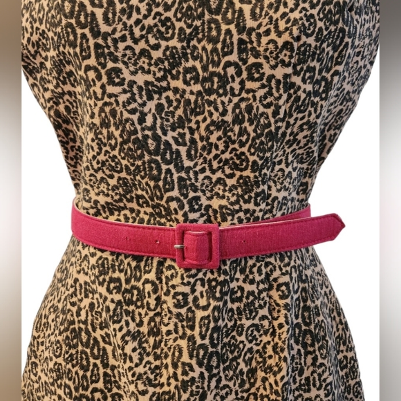 Bettie Page Animal Print Fitted Dress with Back Split and Open Back - Picture 10 of 17